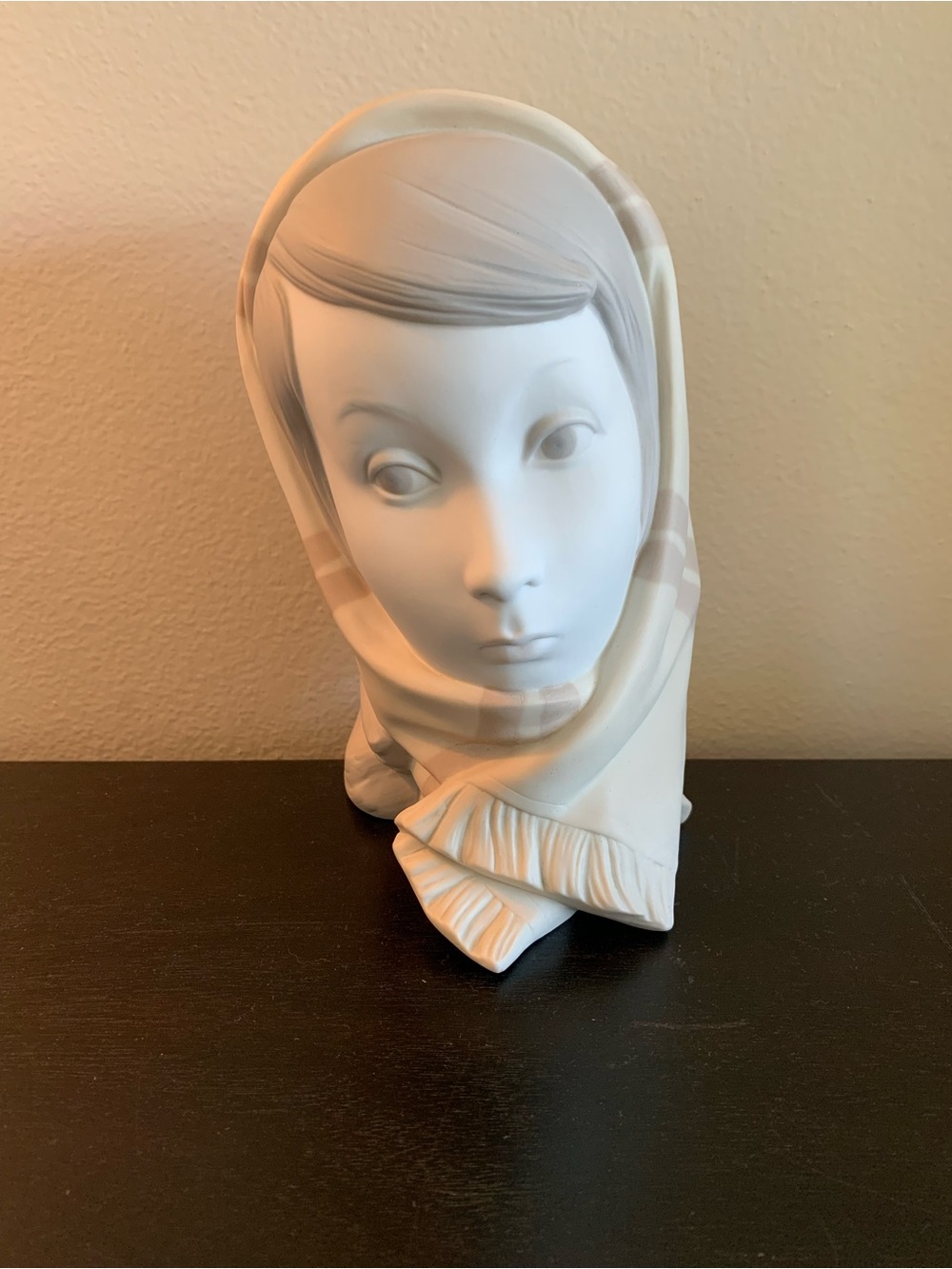 Rare Vintage LLADRO Girl’s Head Bust Figurine Scarf PP140 Matte 1960s Minimalist